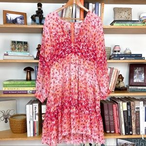 Calvin Klein Boho Floral Chiffon Dress